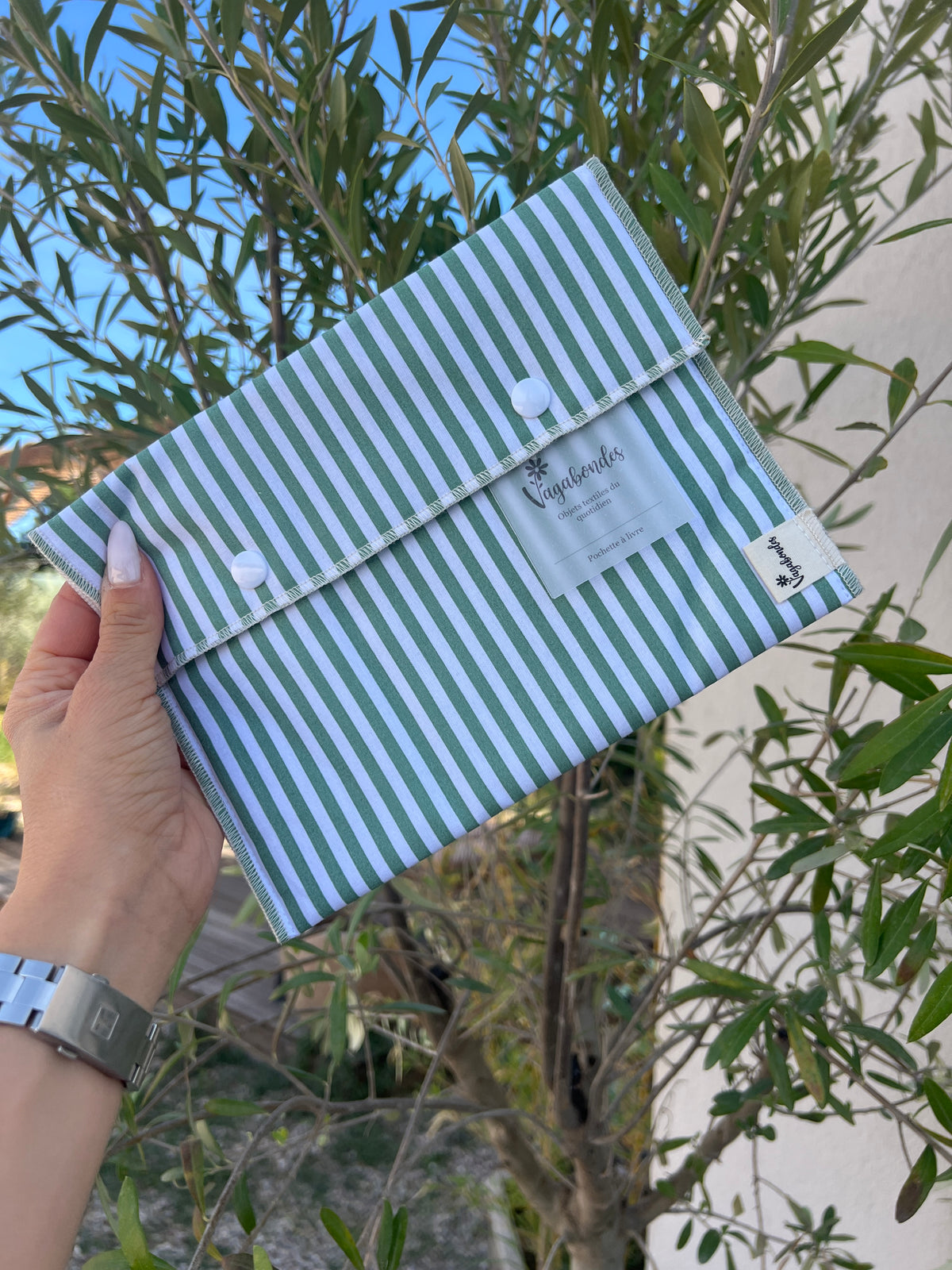 Pochette artisanale en tissu – Fabriquée en France Green