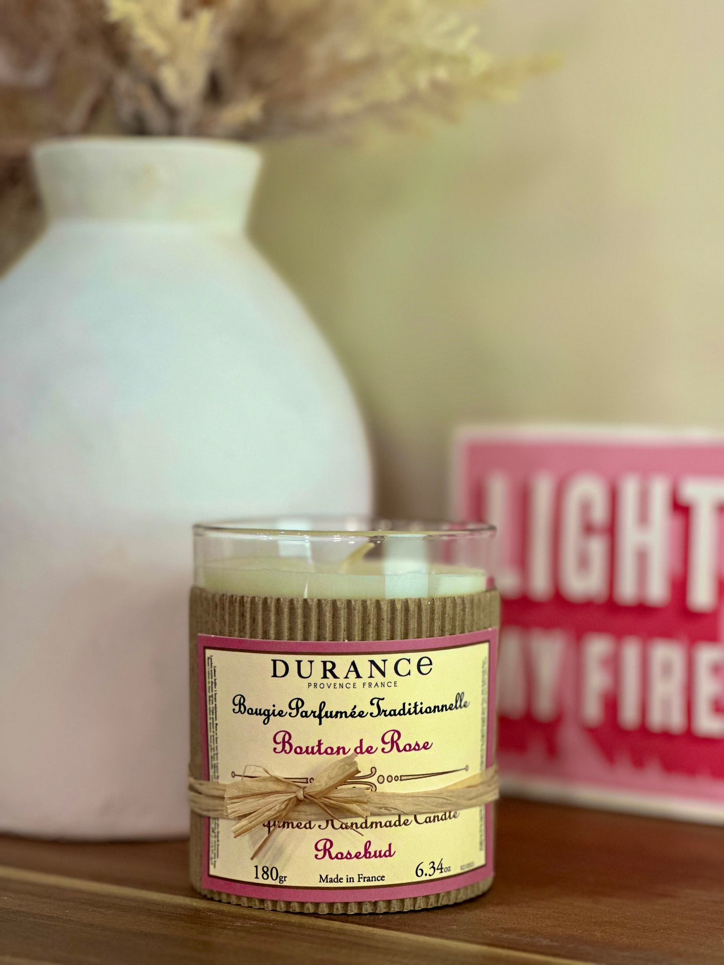 Bougie Traditionnelle Durance – Rose – 180 g