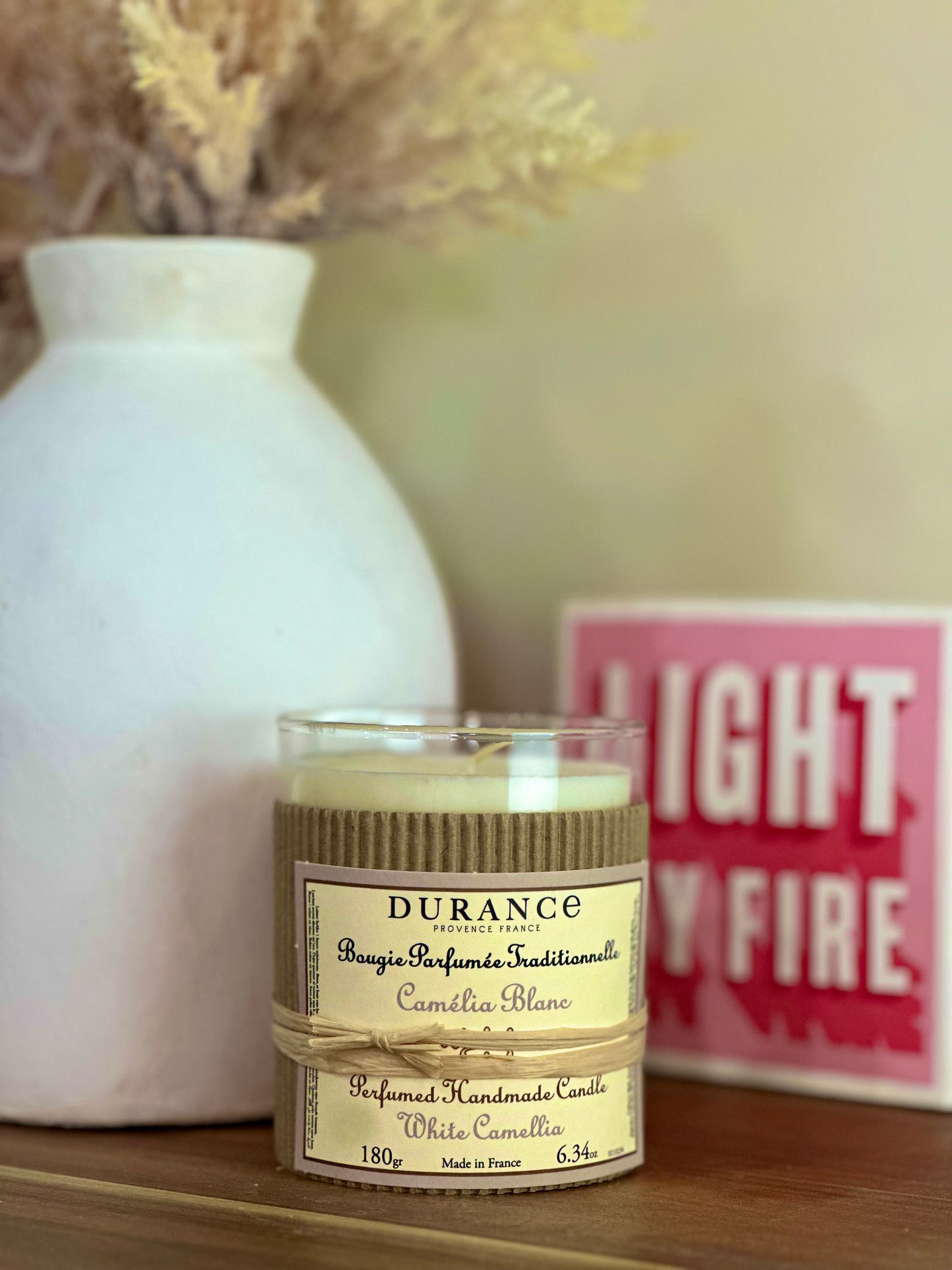 Bougie Traditionnelle Durance – Camélia Blanc – 180 g