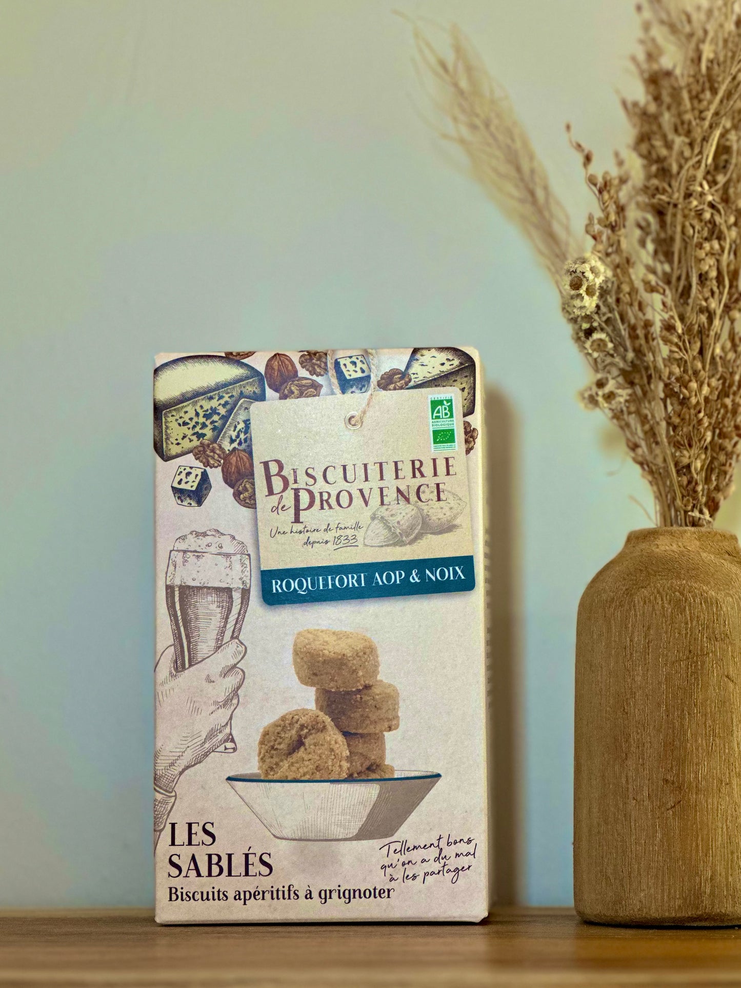 Sablés Salés Roquefort AOP & Noix – Biscuiterie de Provence – 90 g
