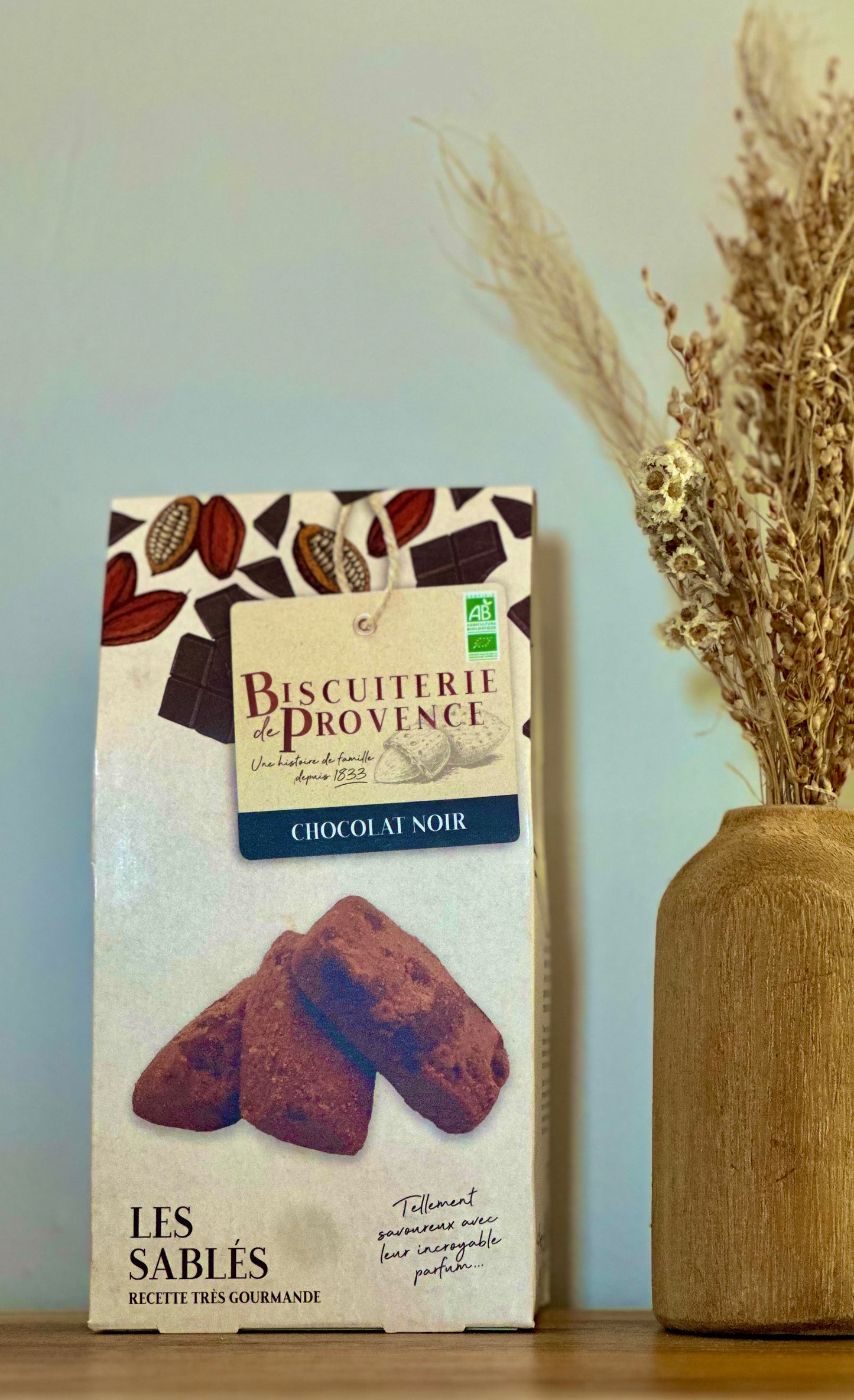 Sablés sucrés Chocolat noir – La Biscuiterie de Provence – 120 g