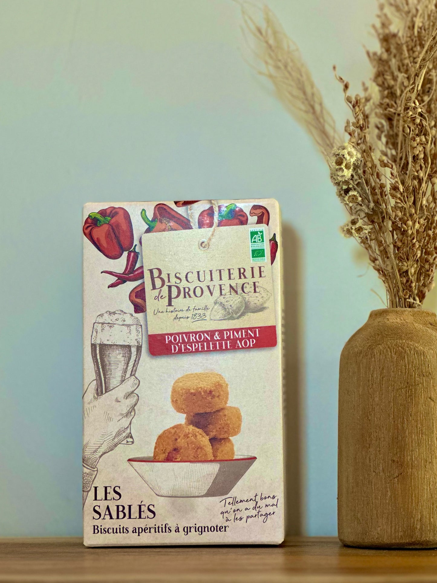 Sablés Poivron & Piment d’Espelette AOP – Biscuiterie de Provence – 90 g
