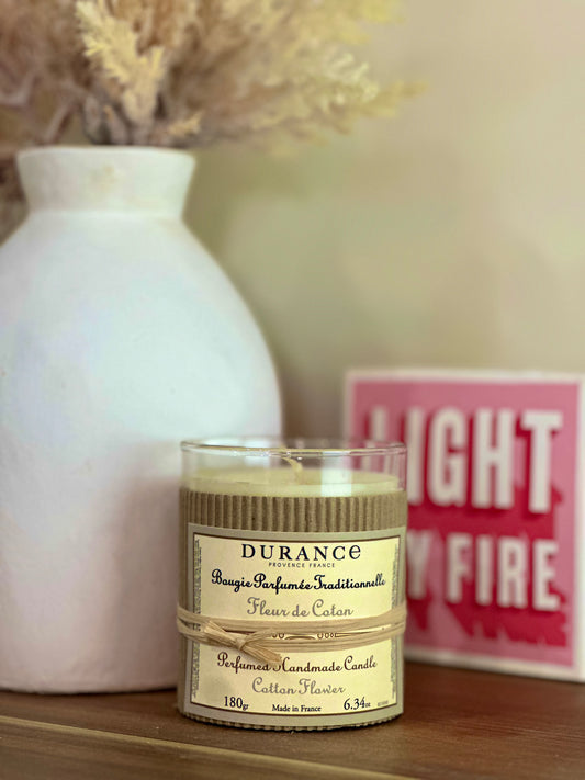 Bougie Traditionnelle Durance – Fleur de Coton – 180 g