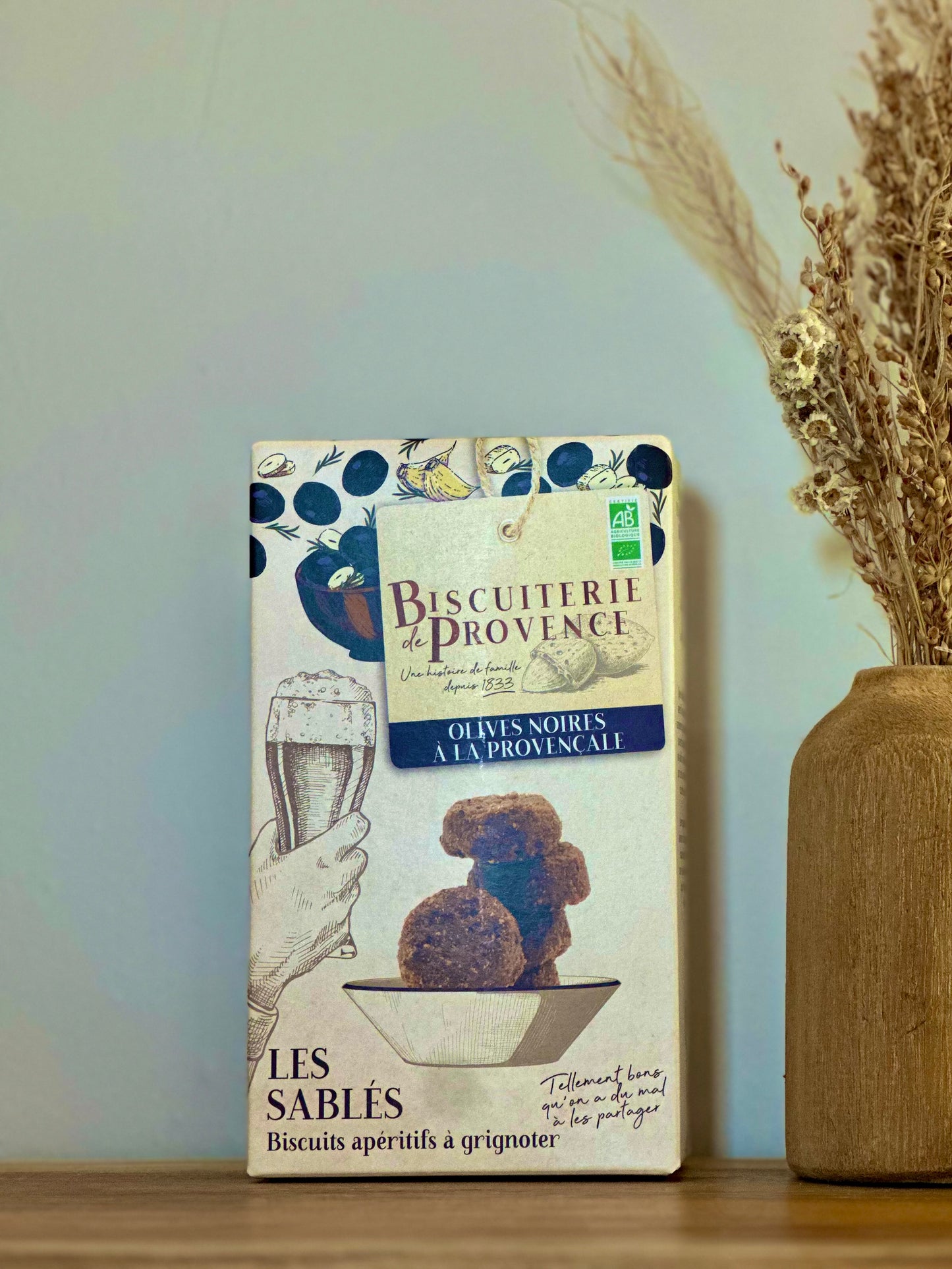 Sablés Salés Olives Noires à la Provençale – Biscuiterie de Provence – 90 g