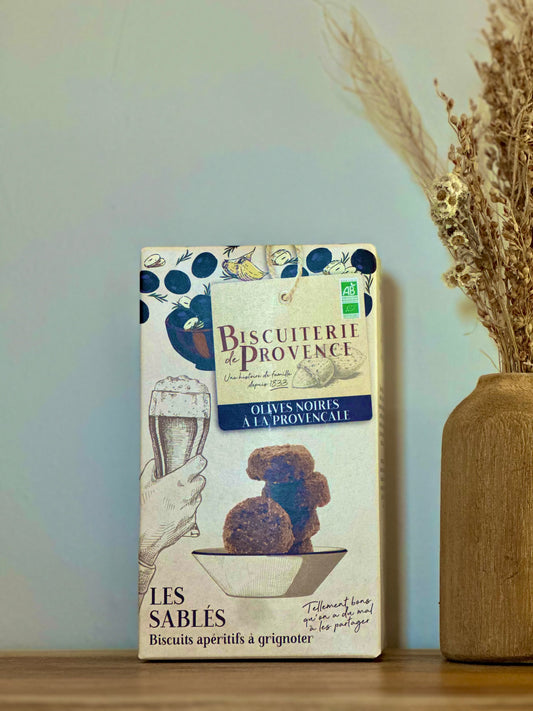 Sablés Salés Olives Noires à la Provençale – Biscuiterie de Provence – 90 g